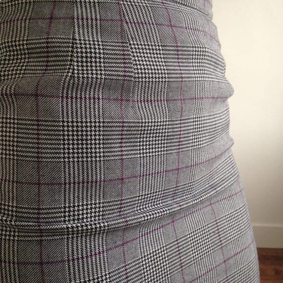 Evidence - Grey Plaid Houndstooth High Waisted Pencil Skirt - Picture 10 of 14